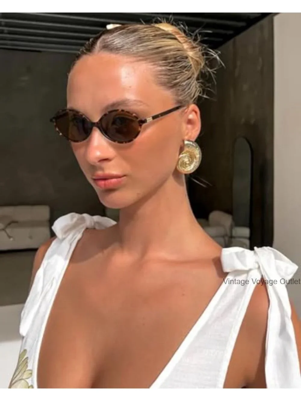 Retro Oval Sunglasses Women UV400 Y2K Trendy Fashion Shades Driving Beach